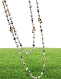 NOUVEAU Collier de brins à la mode pour femmes Chaîne de pull multiprices Colliers féminins de fleur de fleur de perle Gift4490366