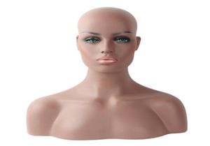 Gloednieuwe vier verschillende huid- en make -up vrouwelijke realistische glasvezel afro -Amerikaanse mannequin head bust voor kanten pruiken display1282335