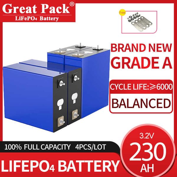 NOUVEAU NOUVEAU GRADE A 230AH RECHARGable Lithium Ion Battery Cell LifEPO4 3.2 V 100% Full Capace Deep Cycle Power Bank pour RV