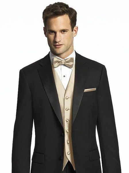 Brand New Groomsmen Notch Revers Groom Tuxedos Deux Boutons Hommes Costumes Mariage / Bal / Dîner Meilleur Homme Blazer (Veste + Pantalon + Cravate + Gilet) G328