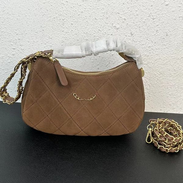 Tout neuf en stock, matériau en cuir nubuck, sac de marque célèbre 5A de qualité supérieure 1:1, sac sous les aisselles original, sac à main, sac à bandoulière pour femme, tir réel, fabricant de haute qualité 23CM