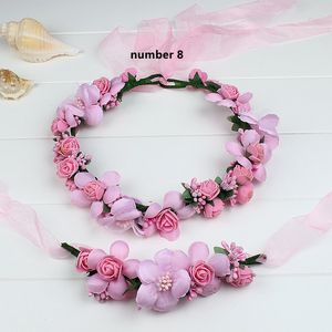 Couronne de fleurs pour cheveux d'enfants, guirlande de mariée, boutique de vente de bijoux, bracelet de coiffure, accessoires de photographie pour cheveux, guirlandes de plage de mer, 1 lot/1 ensemble