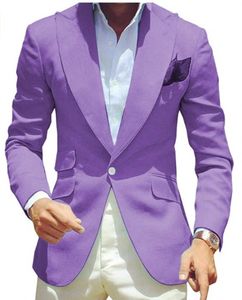 NOUVEAU LAVANDER MEN MENS TUXEDOS GROME PEUT PEAK APPELLET SLIM FIT MEN BLAZER PROM DIG DING DIGNER Vêtements Fabriqué sur mesure