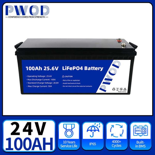 Nueva batería LiFePo4 12V 100Ah 24V 200AH batería recargable de fosfato de hierro y litio Bulit-in BMS para chico Scooters barco EV