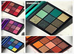 Flambant neuf mat 9 couleurs palettes de fard à paupières maquillage topaze saphir yeux beauté Palette Mini rubis corail MAUVE lumineux 7520135