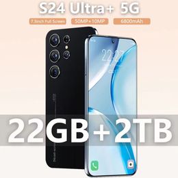 Nouveau nouveau S24 Ultra + Smart Phone 5G Android Android 7,3 pouces HD plein écran 22 Go + 2 To Mobile Phones Global Version 4G 5G S26 Ultra Android Phone cellule Téléphones