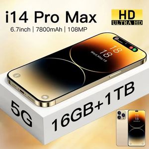 Gloednieuwe Originele i14 Pro Max 6.8 Inch HD Volledig Scherm Smartphone Gezicht ID 16 GB + 1 TB Mobiele Telefoons Global Versie 4G 5G Mobiele Telefoon