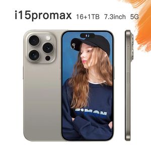 Gloednieuwe originele I15 Pro Max -smartphone 7,3 inch HD Face Face ID Mobiele telefoons Globale versie 4G 5G mobiele telefoon
