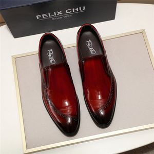Tout nouveau cuir verni hommes mocassins mode décontracté affaires chaussures de bureau noir rouge luxe robe de soirée de mariage chaussures