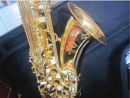 Tout nouveau saxophone ténor professionnel Mark VI Bb accordé en laiton doré un à un instrument de jazz à motif gravé avec accessoires de boîtier