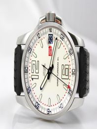 NOUVEAU VENTE MIGLIA XL WHITE DIAL Men Machinerie automatique MADEAUX en acier inoxydable Sports Wrist Wistres Rubber Band9194829