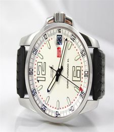 Gloednieuwe verkoop Miglia XL White Dial Men Automatic Machinery Watch roestvrijstalen heren Sportpolhorloges Rubberen band354M9446770