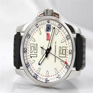 Brand New Verkoop Miglia XL Witte Wijzerplaat Mannen Automatische machines Horloge Rvs Heren Sport Horloges Rubber Band354m253S