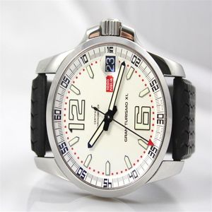 Gloednieuwe verkoop Miglia XL White Dial Men Automatic Machinery Watch roestvrijstalen herensporspolhorloges Rubberen Band218Q