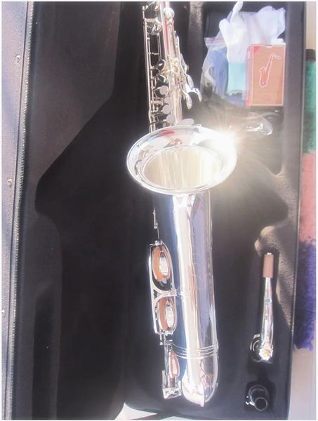 Tout nouveau saxophone ténor argenté japonais YTS-875EX saxophone professionnel de haute qualité saxophone plat en laiton plaqué argent instrument de musique avec étui