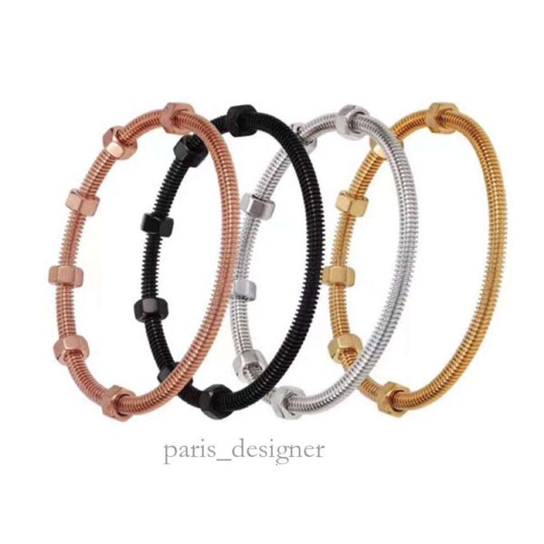 Nueva pulsera de brazalete de amor de seis tornillos, pulsera de lujo para parejas para hombres, mujeres, pulseras clásicas de diseño de acero inoxidable, joyería 454 153