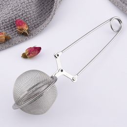 Roestvrijstalen thee ballen tools infuser bol mesh thee zeef ketting handvat smaakbal 16 * 4.5cm