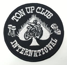 Gloednieuwe Ton UP Club International geborduurde patch motorfiets patch opstrijkbare kleding groothandel acceptabele gratis verzending