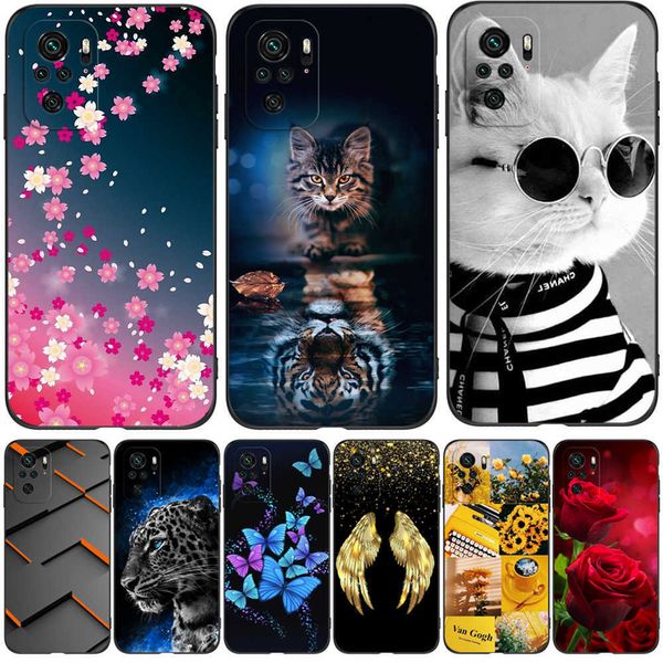 Para Xiaomi Poco M5s 4G Funda trasera de teléfono Funda protectora de silicona suave Negro Tpu 302 Animal lindo