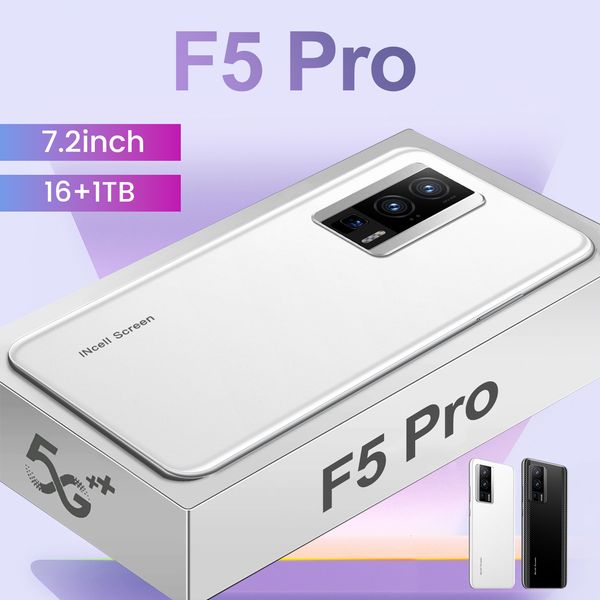 NUEVO INIGLICIÓN DEL LENGUA UNIVERSAL CANTANCA DEL TELÉFONO MÓVIL F5 Pro New 6.53 pulgadas True 5G Pantalla grande 3+128G El teléfono inteligente Android es compatible con el desbloqueo de huellas dactilares