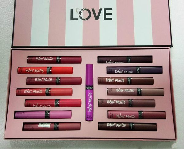 Brand New Velvet Matte Liquid lipstick cosmetics set 15 couleurs Imperméable Longue durée Lip Gloss FREESHIPPING DHL