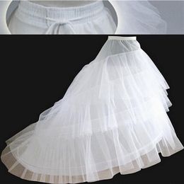 Brand New White Tull Jupons avec Train 3 Couches 2 Cerceaux Jupon Accessoires de Mariage Crinoline pour Robe de Mariée Formelle Dress244A