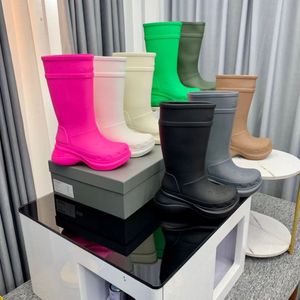 Chaussures de Combat longues d'hiver, bottes de pluie imperméables en caoutchouc pour dames, semelle épaisse, bottes de chevalier unisexes pour hommes, nouvelle collection