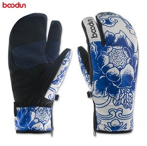 Nuevos guantes de Snowboard de invierno para mujer, guantes de esquí a prueba de viento, impermeables, antideslizantes, guantes de esquí, guantes cálidos de algodón