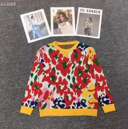 Nuevos suéteres de lujo con cuello redondo y mangas largas para mujer, diseñador de punto, primavera y otoño, lleno de letra G, estilo abstracto, suéter con flores, chaqueta para mujer