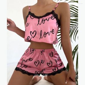 Nouges pour femmes de toute nouvelle pièce de pyjama féminin se trouvent des sous-vêtements imprimés Pijama Sexy Lingerie Camisoles