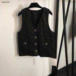 Gilet pour femme flambant neuf, manteau incrusté de diamants personnalisé en hiver, taille Ms S M L, veste sans manches à col en V de haute qualité, Nov07