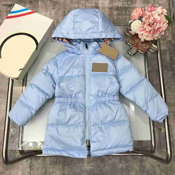 Chaqueta de plumón para recién nacido, versión de longitud media, ropa de invierno para niños, talla 95-155, abrigo con forro a cuadros para niños, 20 de octubre