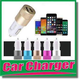 Merk NOKOKO Autolader Metalen Reizen Adapter 2 Poorten Kleurrijke Micro USB Car Plug USB-adapter voor Samsung Note 8 S10 S9 S8 S7 OPP-pakket