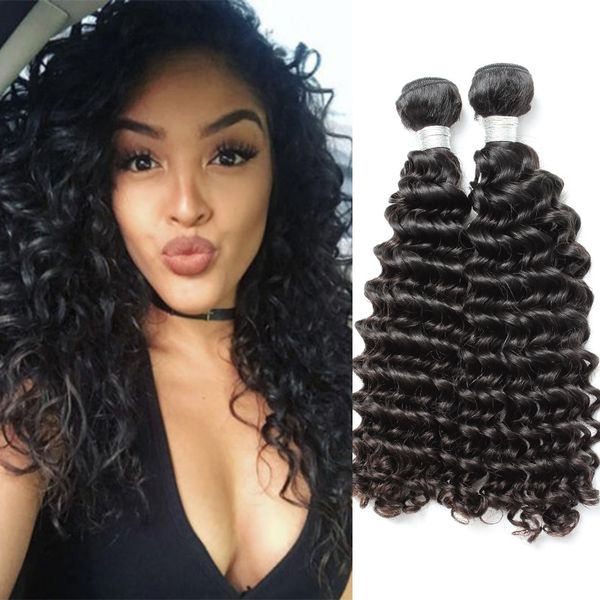 2 pcs/Lot 11A un donneur de plus haute qualité vague profonde faisceaux de cheveux humains 10-24 Extensions de cheveux brésiliens non transformés julienchina