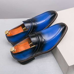 Merk originele heren Loafers Italiaanse ontwerper Men Casual schoenen Slip-on Luxe Loafer Party prom jurk mocassins mannelijke flats