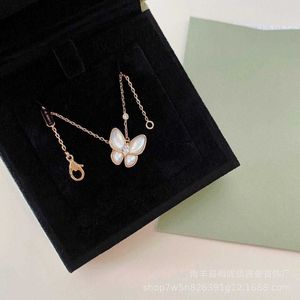 Merk originaliteit van vlinder ketting witte fritillaria hanger vrouwelijke kraag ketting 925 verzilverde 18k roségouden sieraden