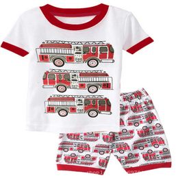 Merk Pyjama Nachtkleding Kinderen Jongens Zomer Baby Sets Mode Kleding Voor Gedrukte Kinderen Nachtkleding Suits 210529