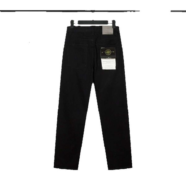 Pantalones de marca Jeans negros Estilo de otoño Tubo recto Suelto High Street Island Moda Pantalones para hombres y mujeres
