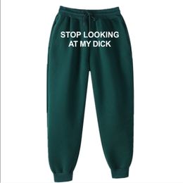 Merkbroeken Heren Dames Joggers Joggingbroeken Baggy Pant Stop met kijken naar mijn lul Joggingbroeken Cargobroek Hip Hop Print Hoge taille broeken Street chic Hippie Heren 3585