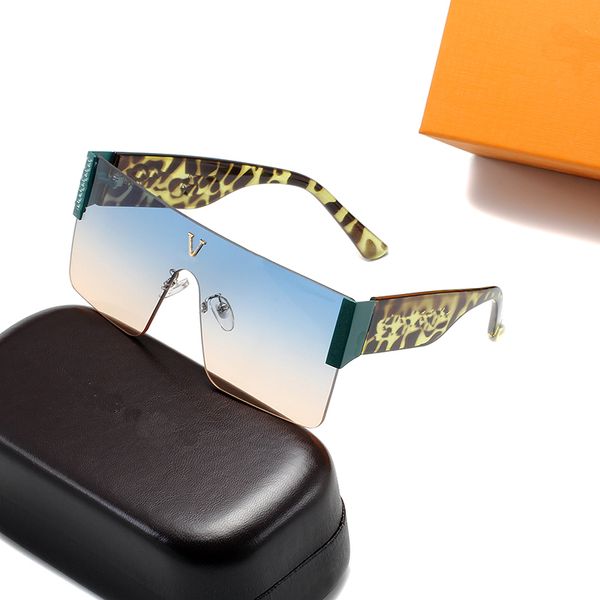 Marque PC lentille lunettes de soleil design sans cadre Mode grand cadre lunettes de soleil de luxe polarisées anti-rayonnement Hommes et femmes lunettes de plage en plein air avec boîte