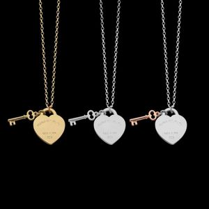 Merk hanger modieuze charme gouden hart hoge kwaliteit 316L titanium staal designer ketting voor damesjuwelen