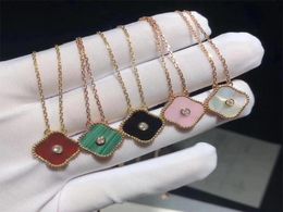 Брендовое ожерелье с подвеской, модное элегантное ожерелье в виде клевера с одним бриллиантом, подарок для женщины, ювелирный кулон высокого качества4295538