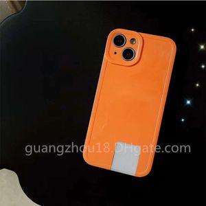 Coque de téléphone de marque avec coques de moletage pour iPone14 13 12 11 pro Max XR X/XS Max 7 8 Plus Orange
