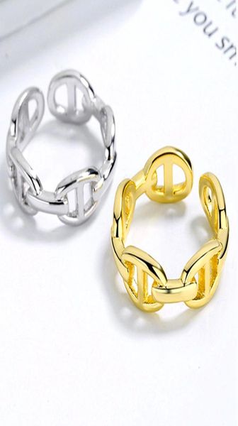 Brand Pig Nose Ring Femmes Hollow Retro Simple chaîne ouverte ouverte Anneaux de personnalité ajusté Jewelry5200538