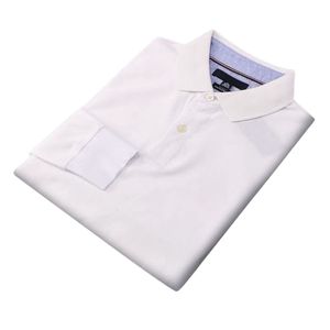 Polo de marque T-shirt de créateur Col montant de haute qualité Couleur unie Polo classique décontracté à manches longues Étiquette originale Polo en coton Gamme de tailles XSXXL