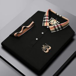 Marque polo hommes brodé à manches courtes coton de haute qualité hommes à la mode affaires loisirs luxe haut vêtements d'été nouveau 240307