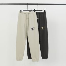 Pantalones de jogging de algodón con estampado de marca, pantalones de chándal de calidad acanalados para primavera y otoño a la moda para hombre