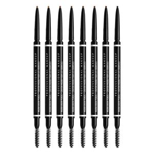 Merk Professionele Make-up Micro Brow Potlood Krijt Mirco Pour Les Sourcils 7 Kleur Taupe Chocolade Zwart Koel Asbruin Wenkbrauw Pen 0.09g