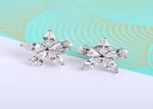 Boucles d'oreilles de marque en argent Sterling 925 pur, étoile pleine de diamants, or blanc 925, fleur Sakura 2676725
