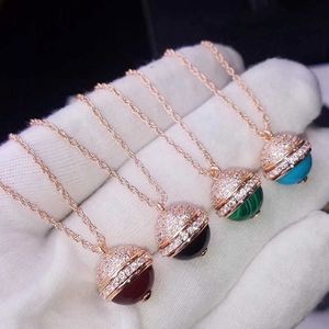 Merk pure 925 sterling zilveren sieraden voor vrouwen kleurrijke bal hanger ketting ketting kleurrijke stenen feest sieraden 45 cm ketting 307x